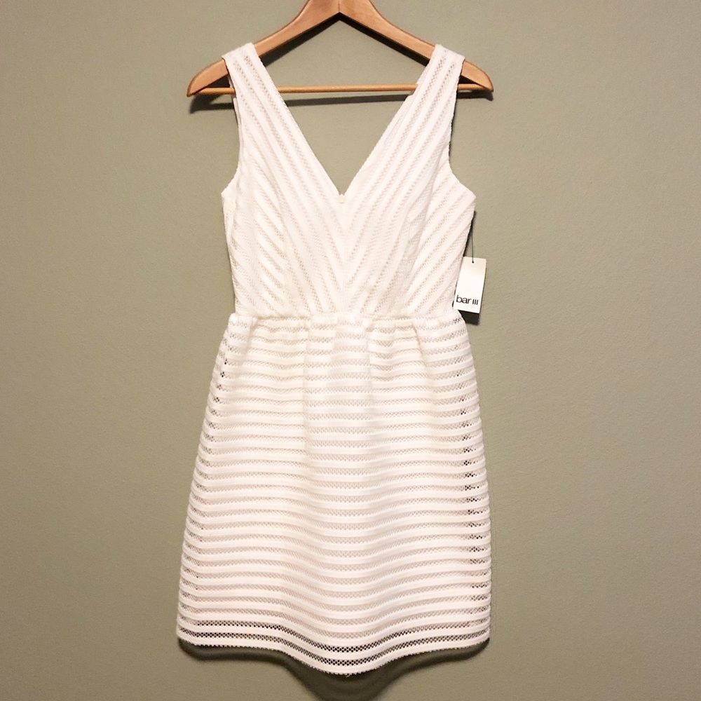 Bar III Bright White Eyelet Dress - Size 2
